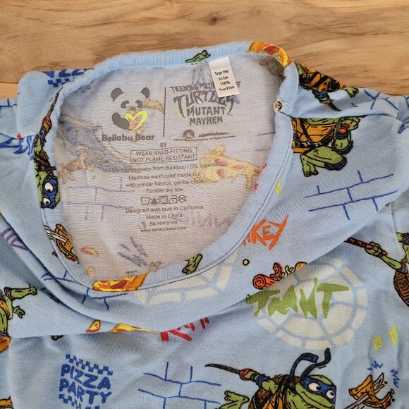 BELLABU BEAR NINJA TURTLES BAMBOO PAJAMAS SIZE 6Y - Picture 4 of 7